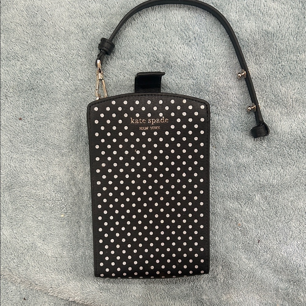 Kate Spade Black and White Dot Phone Case with Strap - Picture 1 of 7